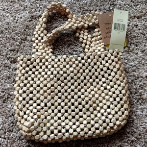 NWT Collectioneighteen wood bead hand bag